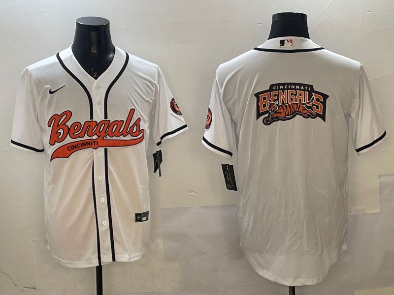 Men Cincinnati Bengals Blank White Joint Name 2025 Nike Limited NFL Jersey style 4